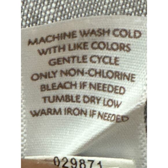 J. Jill Love Linen Flat Front Chino Shorts Pockets Casual Gary Size 8 - Picture 7 of 7